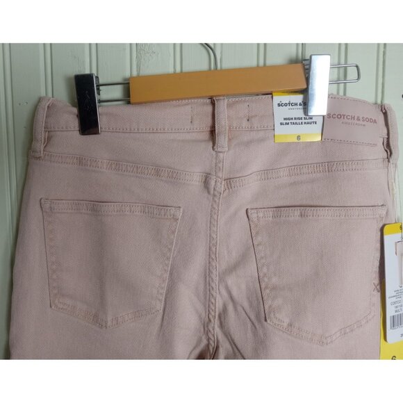 NWT Women’s Scotch & Soda Pink High Rise Slim Jeans Size 6 – Trendy Denim - Picture 11 of 11